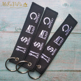 Motorcycle Embroidery Keychain EAT WORK SLEEP REPEAT Trinket Aviation Porte Clef