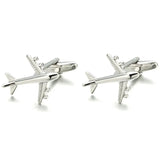 Pilot Silver Plated Airplane Shape Cufflinks