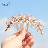 Leaves Pearl Hair Clip Comb Wedding Hair Jewelry Accessories Headpieces