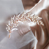 Leaves Pearl Hair Clip Comb Wedding Hair Jewelry Accessories Headpieces