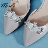 2pcs Rhinestone Flower Shoe Clip Women High Heels Wedding Buckle