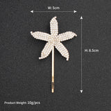 Starfish Crystal Hair Clips 2pcs Beach Wedding Bride Barrettes Women Hair Jewelr