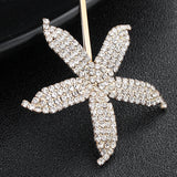 Starfish Crystal Hair Clips 2pcs Beach Wedding Bride Barrettes Women Hair Jewelr