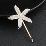 Starfish Crystal Hair Clips 2pcs Beach Wedding Bride Barrettes Women Hair Jewelr