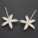 Starfish Crystal Hair Clips 2pcs Beach Wedding Bride Barrettes Women Hair Jewelr