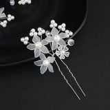 Bride Ivory Flower Hair Pins Wedding Hair Accessories 3Pcs