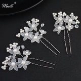 Bride Ivory Flower Hair Pins Wedding Hair Accessories 3Pcs
