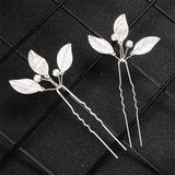 3Pcs Classic Pearls Leaves Wedding Hairpins Women Hair Clips Bridal Accessories