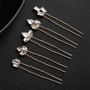 5pcs Austrian Crystal Wedding Hairpins Hair Accessories