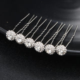 6 Pcs/lot Crystal Ball Hairpins Wedding Hair Accessories