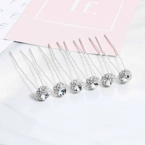 6 Pcs/lot Crystal Ball Hairpins Wedding Hair Accessories