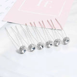 6 Pcs/lot Crystal Ball Hairpins Wedding Hair Accessories