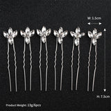6pcs Austrian Crystal Wedding Hairpins