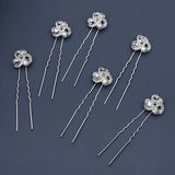6pcs Rhinestone Hair Pins Clips for Women Bride Headpiece