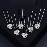 6pcs Rhinestone Hair Pins Clips for Women Bride Headpiece
