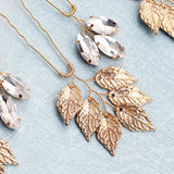 6pcs Leaves Crystal Wedding Hair Pins Bridal Hair Clips Jewelry Accessories
