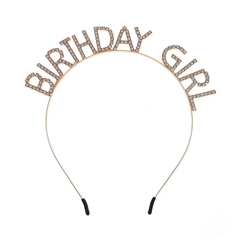Birthday Headbands Rhinestone Hairbands Crown P