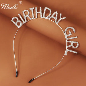 Birthday Headbands Rhinestone Hairbands Crown P