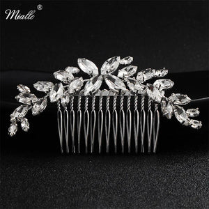 Austrian Crystal Hair Combs Silver Wedding Jewelry Headdress