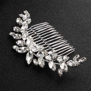 Austrian Crystal Hair Combs Silver Wedding Jewelry Headdress