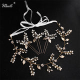 Rhinestone Pearls Leaves Flowers Hair Vine Wedding Hair Accessories