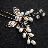 Rhinestone Pearls Leaves Flowers Hair Vine Wedding Hair Accessories