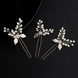 Rhinestone Pearls Leaves Flowers Hair Vine Wedding Hair Accessories