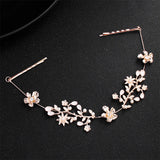 Rose Flower Crystal Headband Wedding Hair Ornaments