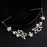 Rose Flower Crystal Headband Wedding Hair Ornaments