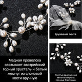 Crystal Hair Vine Hairband Bridal Tiara Crown Pearl Bridal Headband