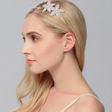 Crystal Rhinestone Crown Tiara Flower Headband for Wedding Bridal Prom