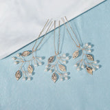 3pcs Silver Leaf Pearl Hair Pins Wedding Hair Accessories