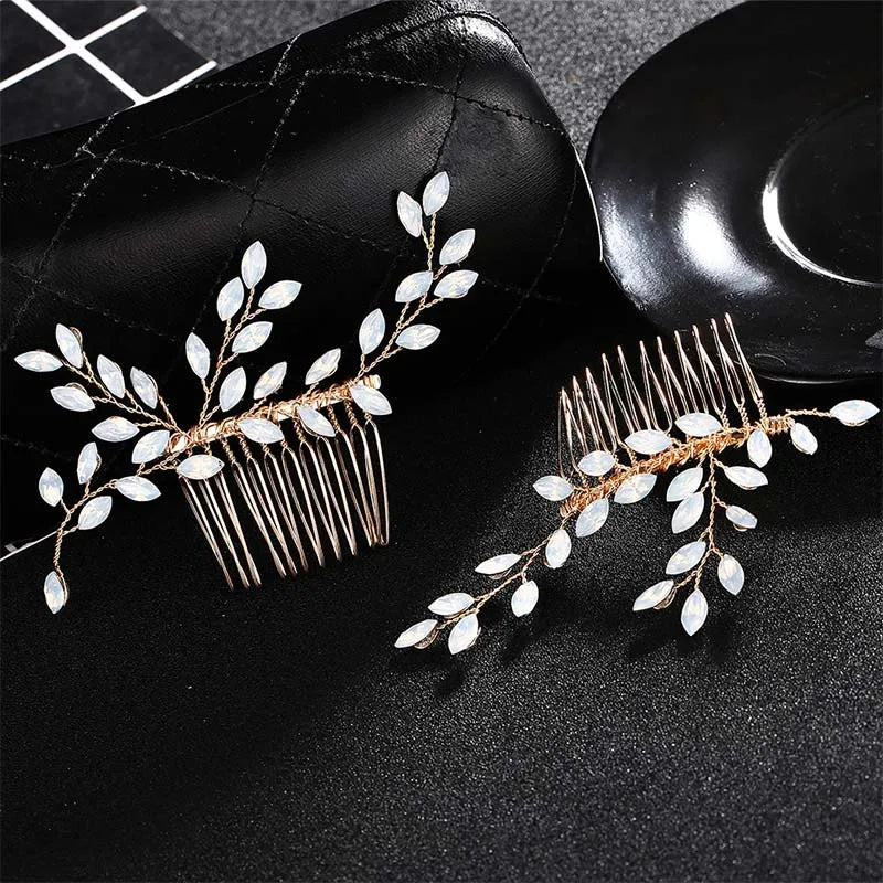 Crystal Wedding Hair Combs Bride Hair Jewelry Headdress