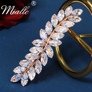 CZ Leaf Hair Clips Wedding Hair Jewelry