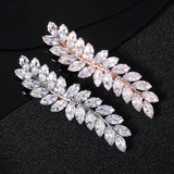 CZ Leaf Hair Clips Wedding Bridal Party Jewelry