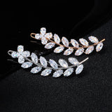 CZ Leaf Hair Clips Wedding Bridal Party Jewelry