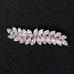 CZ Leaf Hair Clips Wedding Bridal Party Jewelry