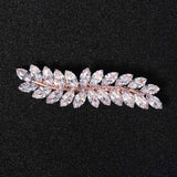 CZ Leaf Hair Clips Wedding Bridal Party Jewelry