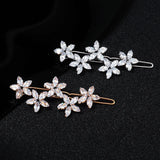 CZ Leaf Hair Clips Wedding Bridal Party Jewelry