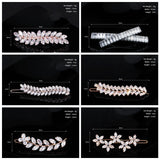 CZ Leaf Hair Clips Wedding Bridal Party Jewelry