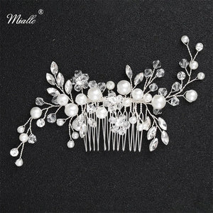 Crystal Pearls Hair Combs Clips Wedding Jewelry Hair Accessorie