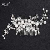 Crystal Pearls Hair Combs Clips Wedding Jewelry Hair Accessorie