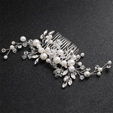 Crystal Pearls Hair Combs Clips Wedding Jewelry Hair Accessorie