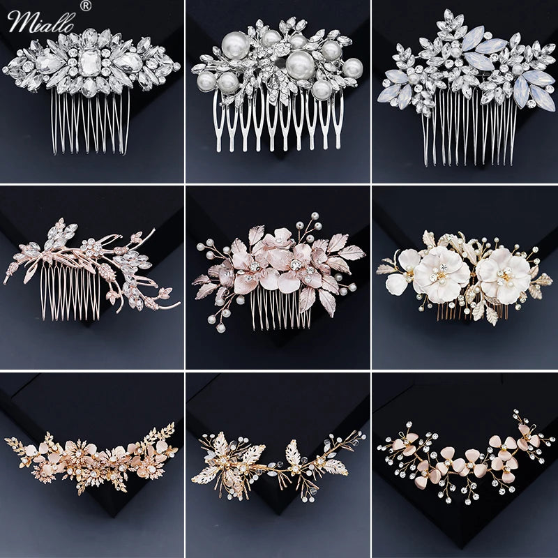 Crystal Hair Comb Clips for Women Jewelry Bride Headpiece