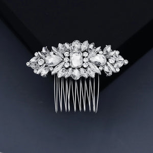 Crystal Hair Comb Clips Silver Bridal Wedding Hair Jewelry for Women