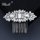 Crystal Hair Comb Clips Silver Bridal Wedding Hair Jewelry for Women