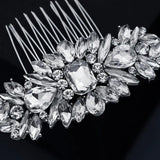 Crystal Hair Comb Clips Silver Bridal Wedding Hair Jewelry for Women