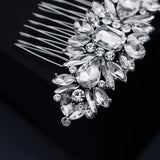 Crystal Hair Comb Clips Silver Bridal Wedding Hair Jewelry for Women