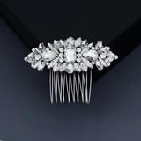 Crystal Hair Comb Clips Silver Bridal Wedding Hair Jewelry for Women