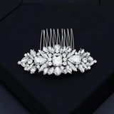 Crystal Hair Comb Clips Silver Bridal Wedding Hair Jewelry for Women